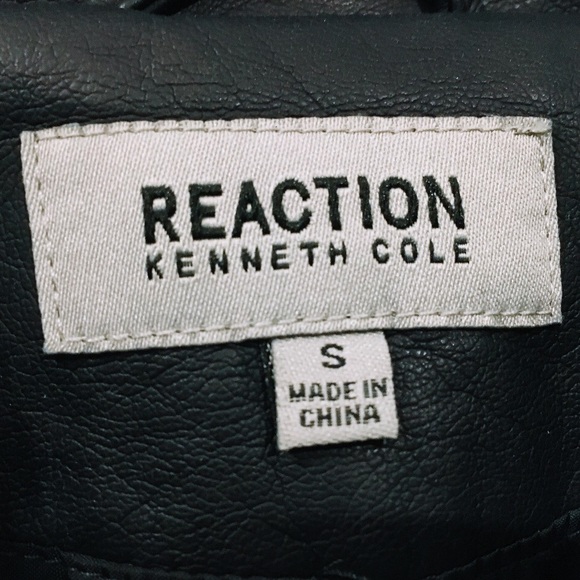NWOT Kenneth Cole Reaction Navy Leather Jacket - Picture 7 of 8